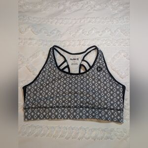 Hurley Nike Drifit-fit Geometric Black and White Sports Bra Size Large.